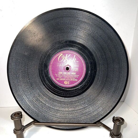 Long Ago Last Night / I’VE Got A Bone to Pick With You 78RPM Okeh Dick Jurgens - Picture 2 of 3